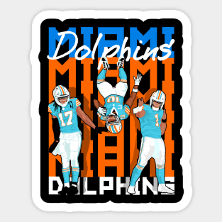 Miami Dolphins : tua tagovailoa x tyreek hill x jaylen waddle Sticker